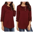 thumbnail image 3 of MERIGLARE Sweat à Capuche Manches Longues Grande Taille pour Femmes, Décontracté Ample Rouge, TG, 3 of 9
