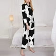 thumbnail image 4 of Bingfone Womens Pajama Sets Cow Print Black White Print,Long Sleeve Loungewear Pajamas Set-Small, 4 of 9