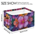thumbnail image 4 of Yayeee Canvas Storage Basket with Handles for Shelves Fabric Bins Closet Organizer, Large Purple Flowers, 4 of 8
