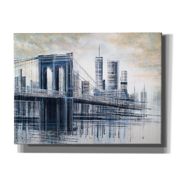 Epic Graffiti 'The Manhattan Bridge At Sunset 1' by Marc Todd, Canvas Wall Art, 16"x12"