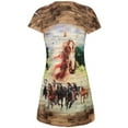 thumbnail image 2 of 4th of July Wild Horse Mustang Patriot Juniors V-Neck Beach Cover-Up Dress, 2 of 2
