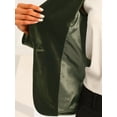 thumbnail image 6 of INSPIRE CHIC Women's Velvet Blazer Solid Color Shawl Collar One Button Wear-to-Work Suit Jacket M Olive Green, 6 of 7