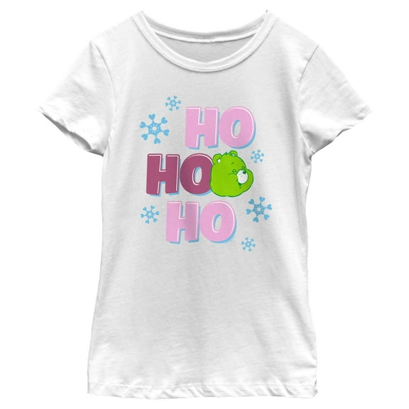 Girl's Care Bears Good Luck Bear Ho Ho Ho Graphic T-Shirt