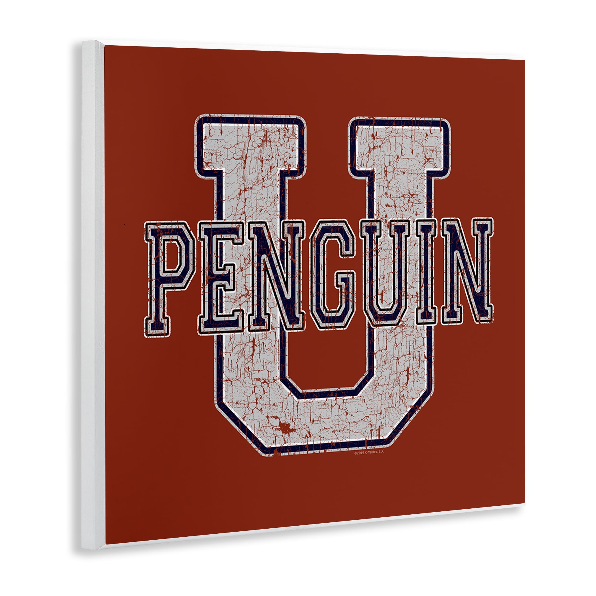 Stupell Industries Penguin U Varsity Animals Painting Unframed Art Print Wall Art, 12 x 12