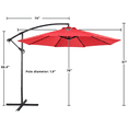 thumbnail image 5 of Renwick 10 Ft Patio Offset Umbrella with Crank and Base Stand, Red, 5 of 8