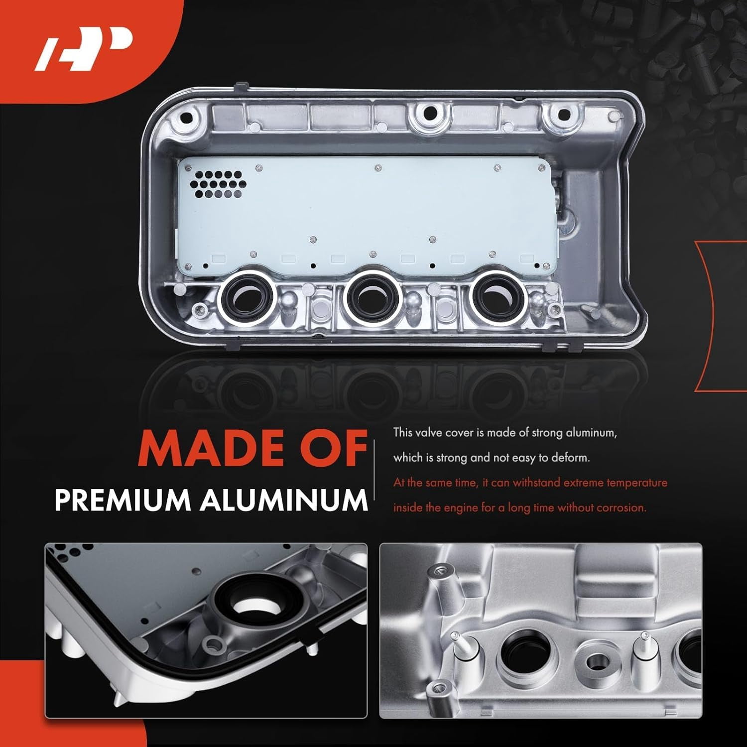 A-Premium Rear Engine Valve Cover, with Gasket, Compatible with Honda & Acura Models - 2008-2017 - Accord Crosstour Odyssey Pilot Ridgeline & MDX RDX TL ZDX - V6 3.5L or 3.7L