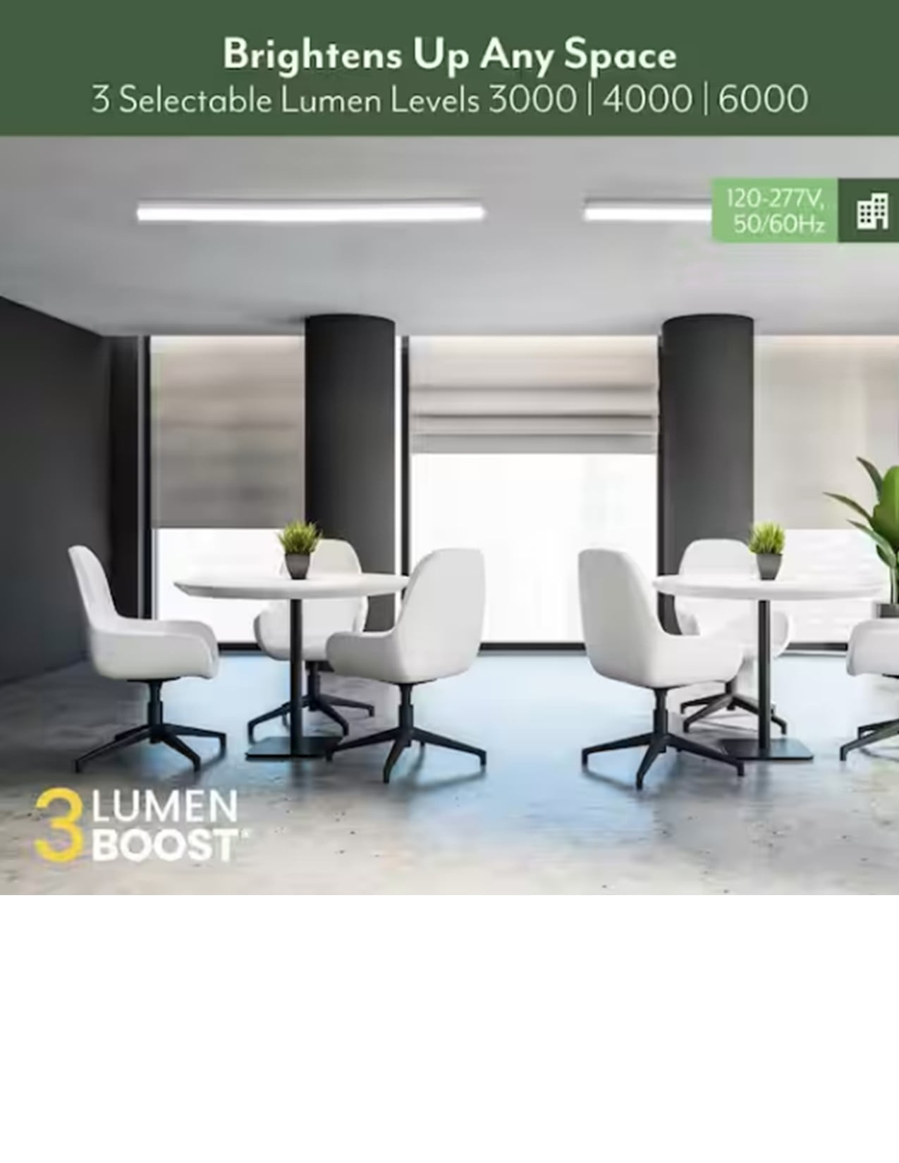 ETI 4 ft. Commercial LED Strip Light with Lumen Boost, 3CCT Color Preference, Multi-Volt, B01086501A