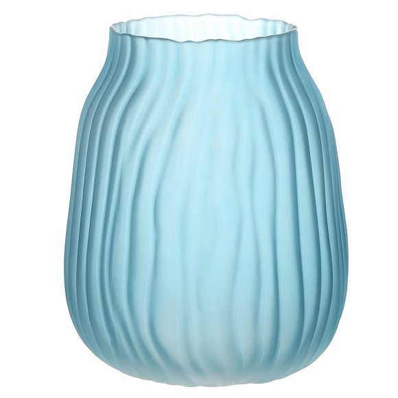 Jarrón De Vidrio Acanalado Azul Esmerilado, Jarrones Decorativos Elegantes Bohemios De 12 Pulgadas Para Arreglos Florales Para El Hogar, Centros De Mesa, Mesa De Cena Y Decoración Moderna