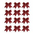 thumbnail image 2 of Ovzne 12Pcs Mini Velvet Christmas Bows - 3.1" Small Bows For Tree,Wreath,Gift Wrap Party Decor, 2 of 7