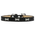 thumbnail image 1 of Silver Bone Widget Dog Collar Black Ice Cream Size 10, 1 of 1
