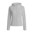 thumbnail image 5 of SYMOID Womens UPF 50+ Lightweight Sun Protection Jacket Hooded Full Zip Long Sleeve Nylon Spandex Stretch Breathable Outdoor Hiking Gray,Size XL, 5 of 7