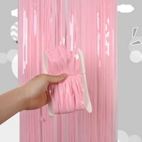 MLINS Pink Tassel Table Skirt Decor Material for Party Decoration with 72 x 108 Inches