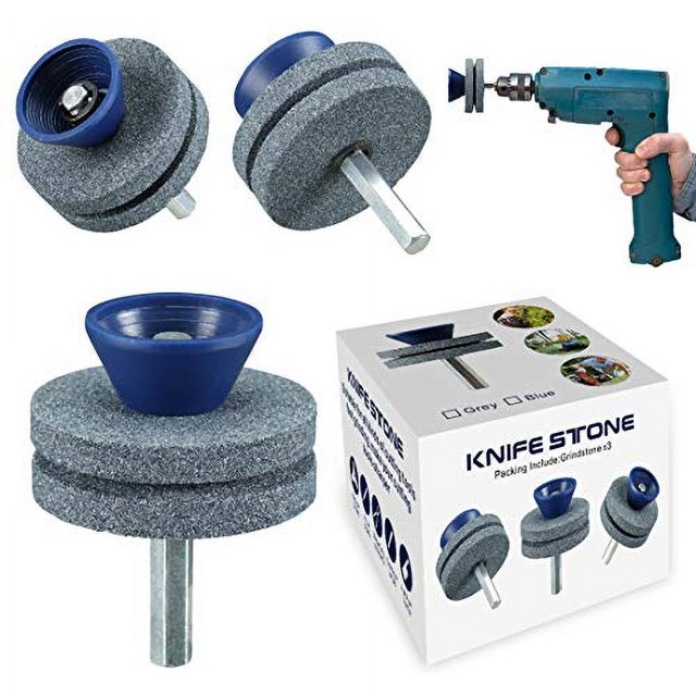 Herramienta de Afilar Cuchillas de Cortacésped Ankda Doble Capa de Corindón Gris