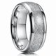thumbnail image 1 of Classic Men S 8mm Black Tungsten Wedding Rings Double Groove Beveled Edge Brick Pattern Brushed Stainless Steel Rings For Men, 1 of 5