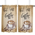 thumbnail image 5 of Coffee Coffee Beans Retro Small Curtain Rod Pocket Short Curtains Half Drapes Partition Cabinet Door Window Curtains Home Decor, 5 of 6