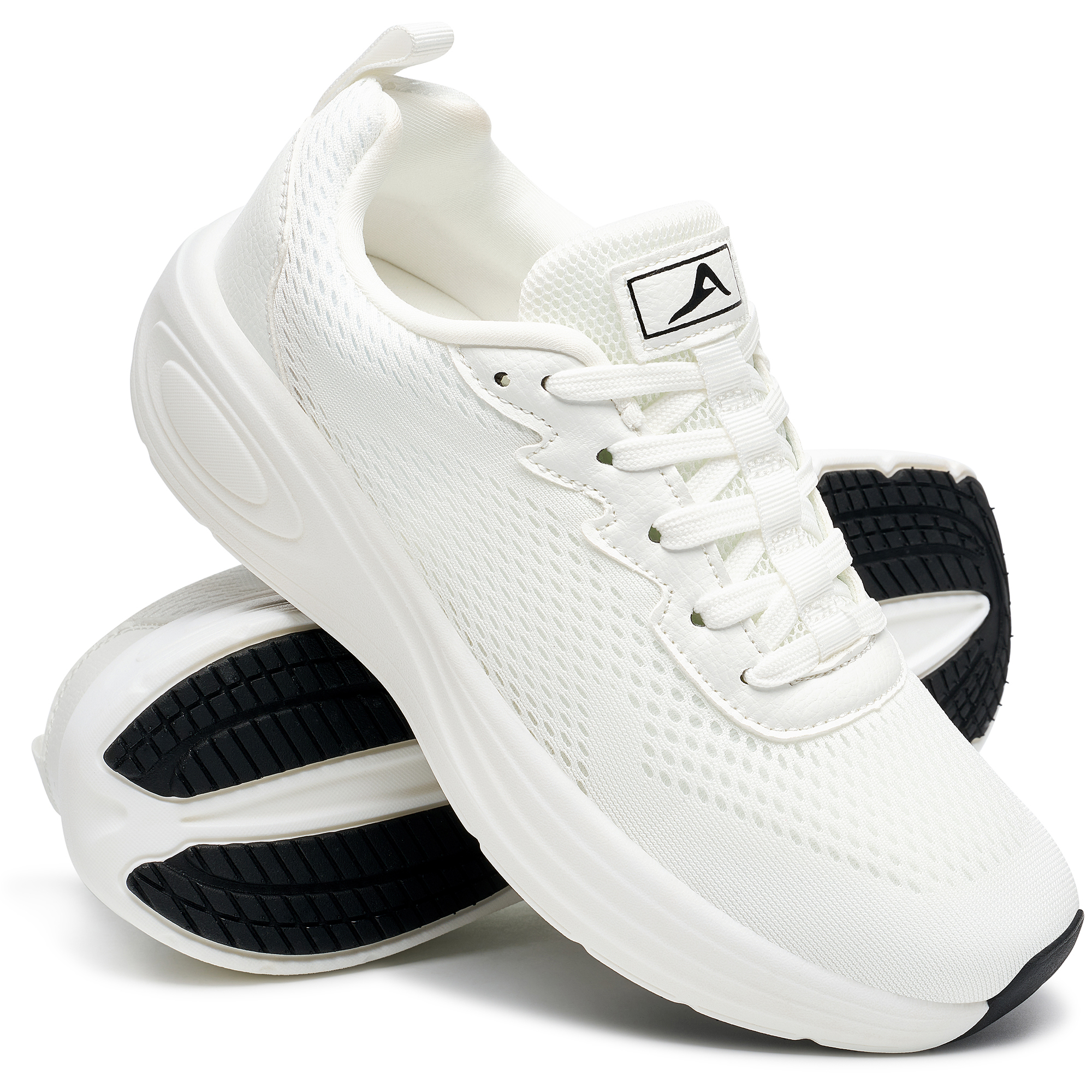 Ecetana Women's Platform Walking Shoes Lightweight Breathable Mesh Sneakers for Casual Work