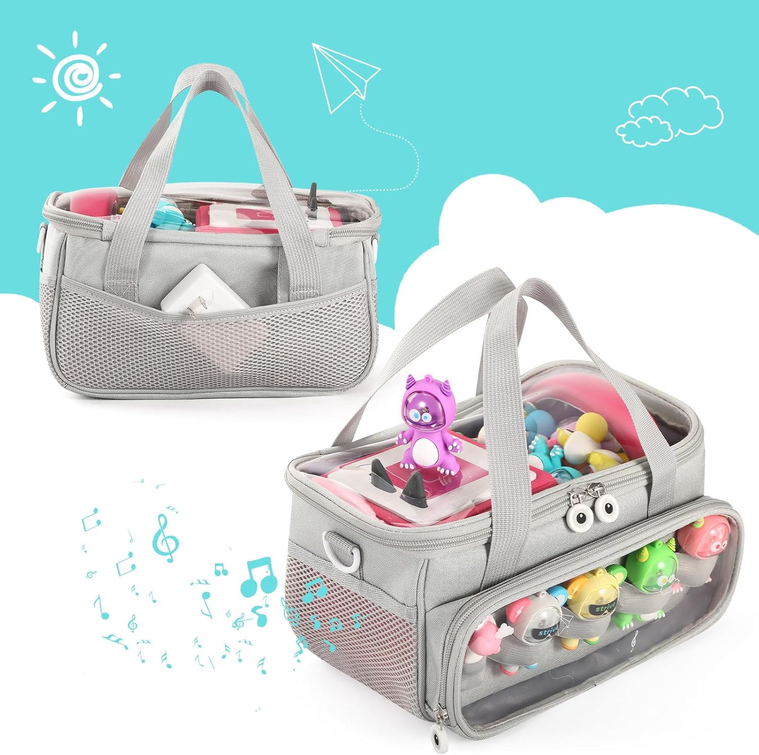 Carrying Case for Toniebox, Storage Carrier Bag for Tonie Characters with Shoulder Strap and Handle