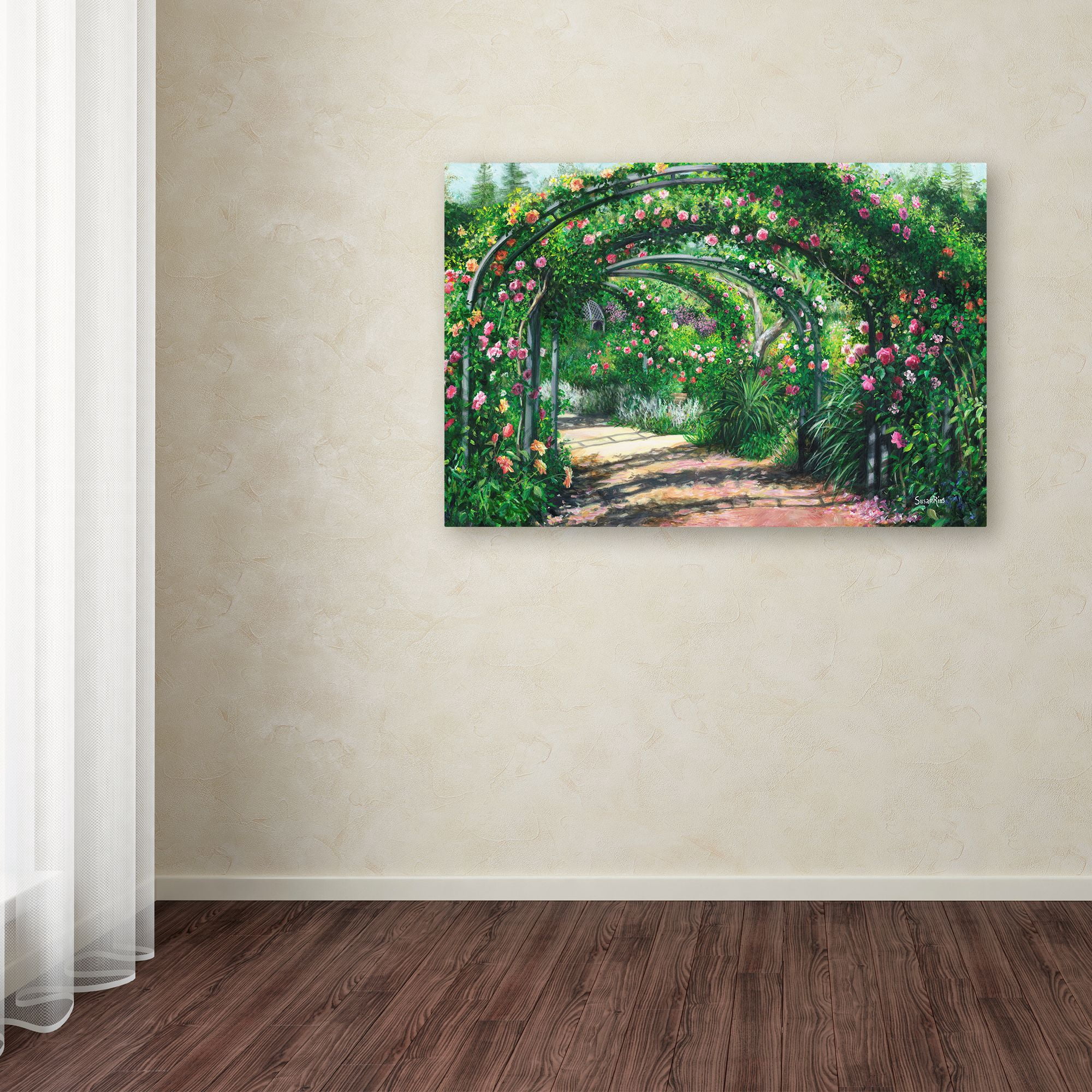 Trademark Fine Art 'Rose Garden Arches' Canvas Art by Susan Rios
