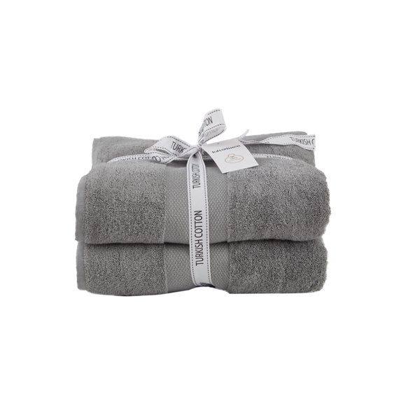 Diamond Turkish Bath Sheet set of 2 Grey