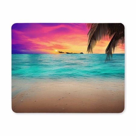 Beach Scene Mouse pad Gaming Mouse pad Mousepad Nonslip Rubber Backing,Non-Slip Rubber Base Wireless Mouse Pad for Laptop