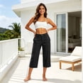 thumbnail image 5 of Stamzod Capri Jeans for Women 2026 Summer Casual Loose High Waist Wide Leg Denim Capris with Pockets Fashion Clothing Black-2 XL, 5 of 6