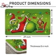 thumbnail image 3 of Green Christmas Decorative Front Door Mat, Xmas Max Dog Hohoho Doormat Indoor Outdoor Non-Slip Floor Entryway Rug, Funny Holiday Home Kitchen Decoration 17x29 Inch, 3 of 6