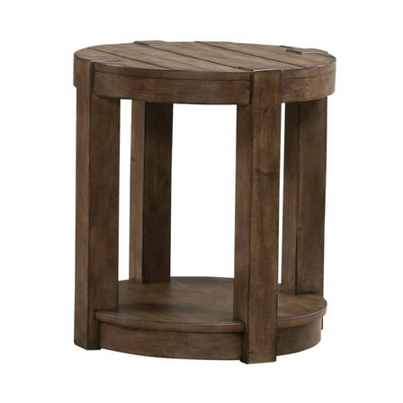 Liberty Furniture Broadmore Living Room Round Chairside Table - Cobblestone Brown