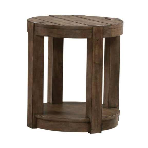Liberty Furniture Broadmore Living Room Round Chairside Table - Cobblestone Brown