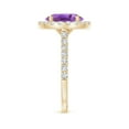 thumbnail image 3 of ANGARA Natural 2.28 Ct. Amethyst with Diamond Halo Ring in 14K Yellow Gold for Women (Ring Size: 3), 3 of 9