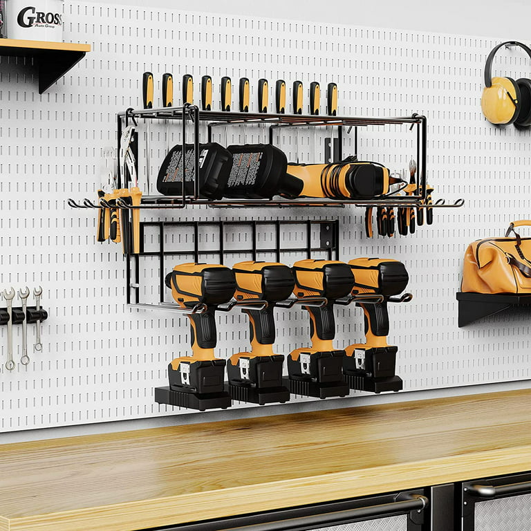 Drill Storage Rack + Shelf  Garage Wall Mount Tool Organizer