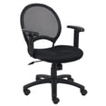 thumbnail image 1 of Boss Office Products Chaise de Bureau de Travail à Accoudoirs Réglables en Tissu avec Dossier en Maille, Noire, 1 of 7