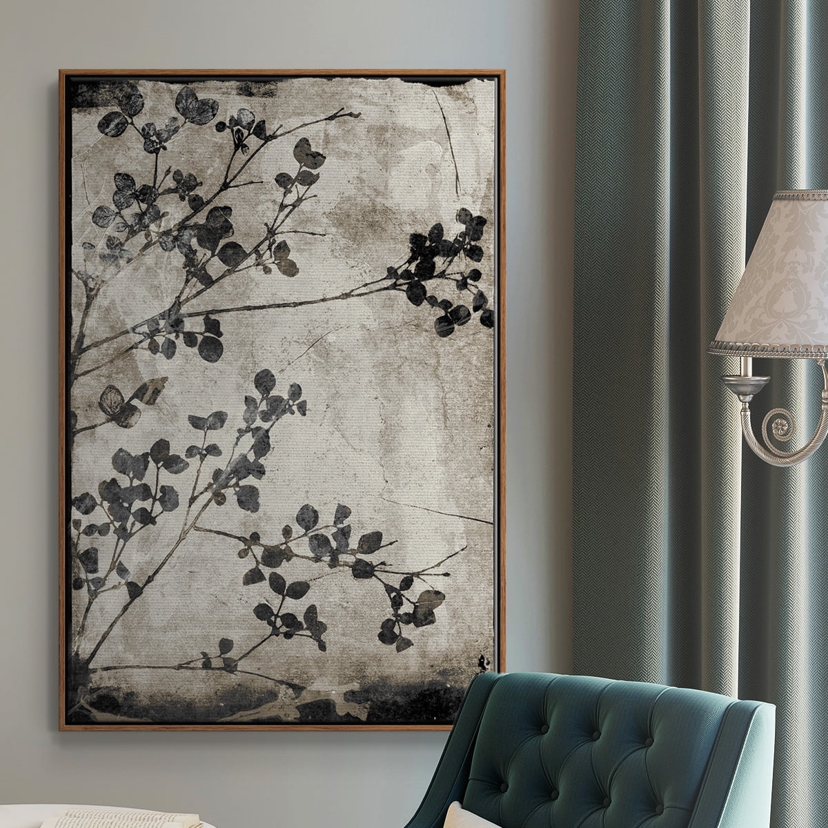 Boundless VIII Framed Premium Gallery Wrapped Canvas - Ready to Hang - 17 x 25 - Walnut Floating Frame
