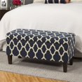thumbnail image 2 of HomePop Large Upholstered Rectangular Storage Ottoman Bench with Hinged Lid, Navy Geometric, 2 of 20
