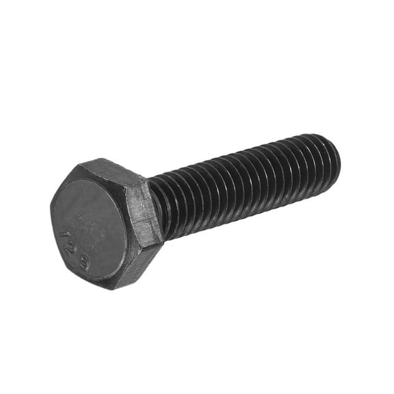 M6-1 x 25mm Left Hand Hex Head Bolt, Black Oxide Carbon Steel Reverse Fully Threaded  Fastener Screws Bolts for Machinery, Automobiles and Construction