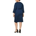 thumbnail image 4 of Seek No Further Women’s Plus Size Ponte ¾ Sleeve V-Neck Wrap Dress, 4 of 9