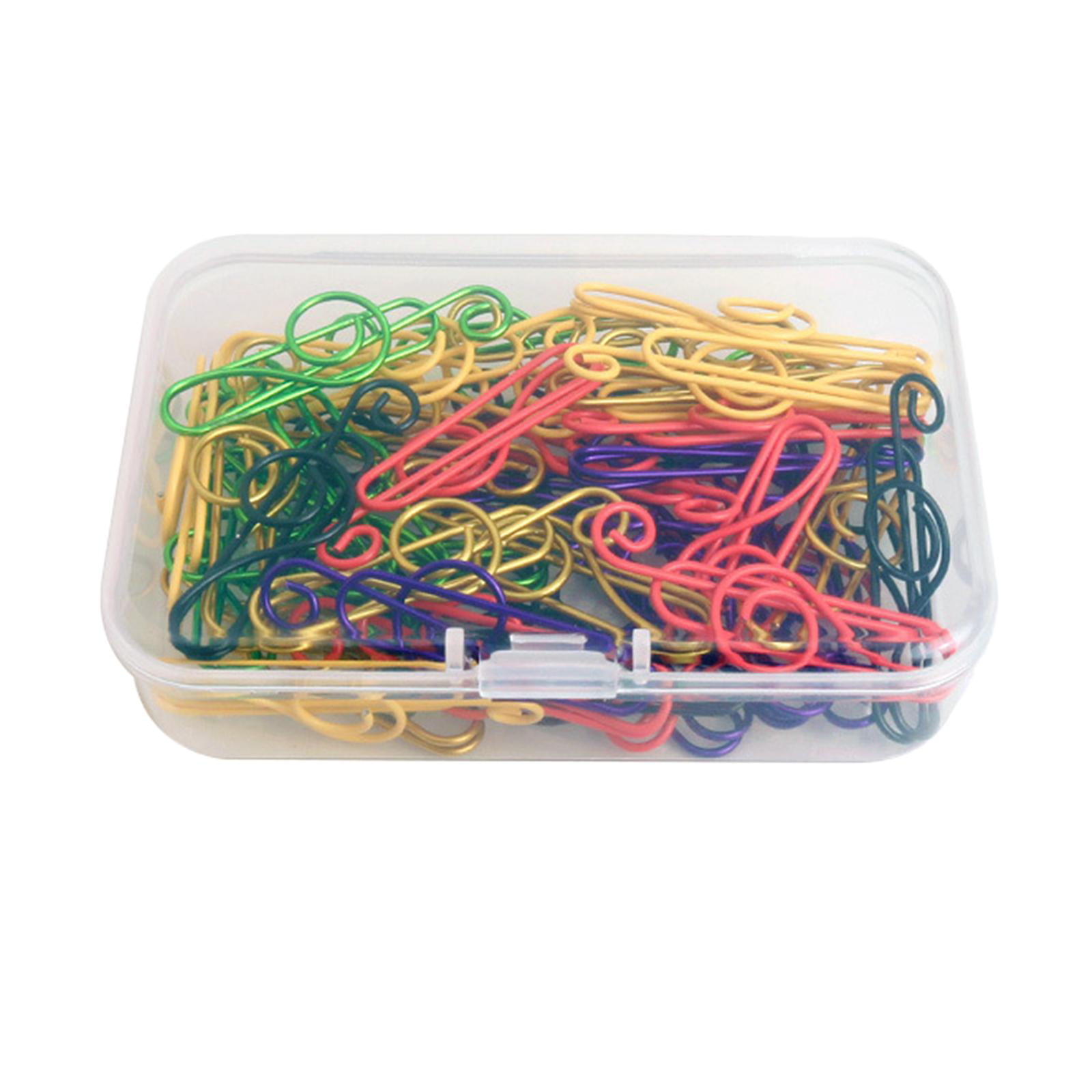 1 Box, 100Pcs hefeilzmy Metal Paper Clips Plastic Coated Paperclips Colored Paper Clip Holder for Office School Students