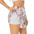 thumbnail image 3 of Lsque Flower Leaves Printed Women's Running Shorts with Liner Pockets,Elastic Quick Dry Workout Athletic Gym Yoga Shorts,Womens High Waist Shorts-X-Large, 3 of 9