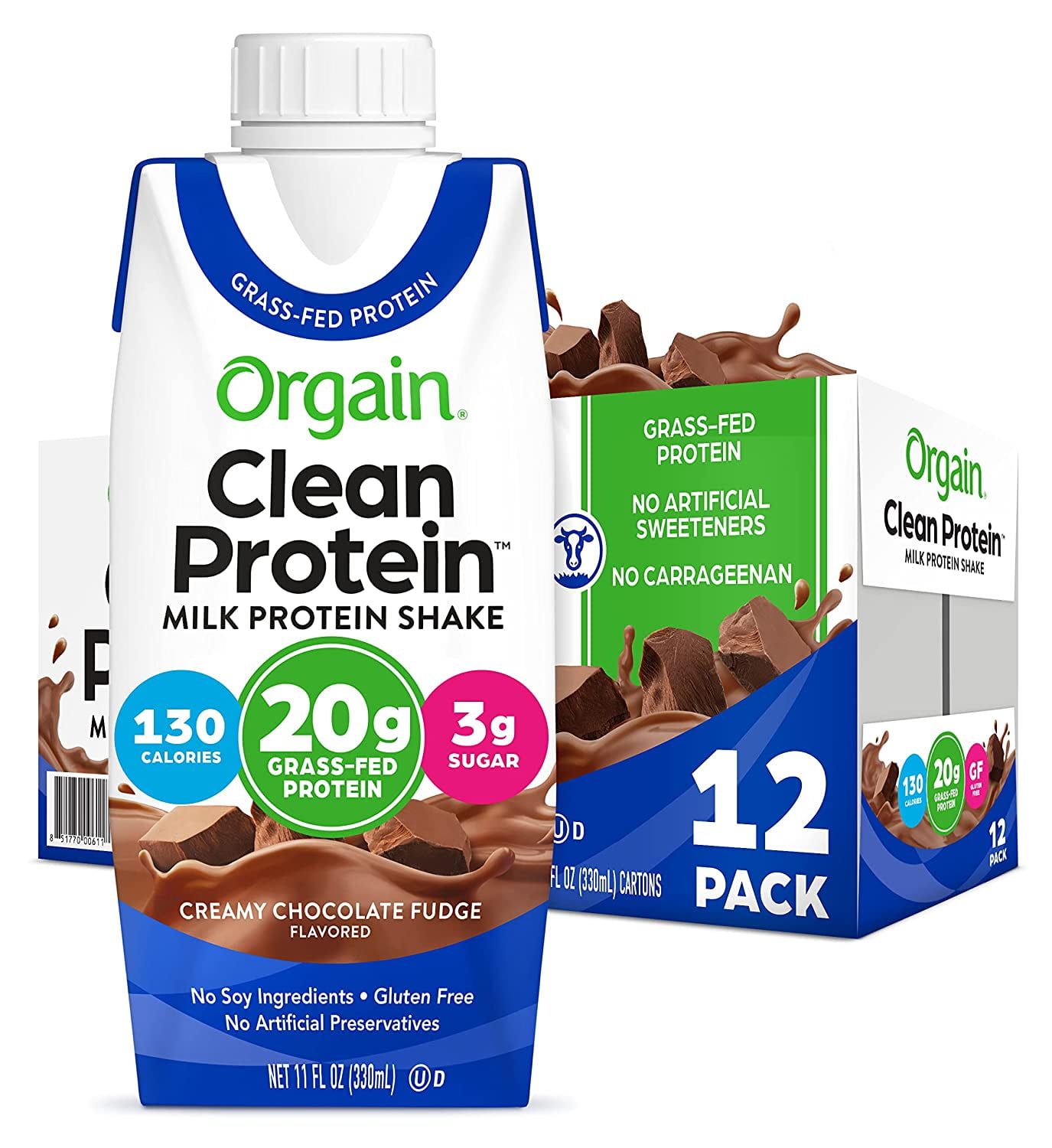 ORGAIN ® CLEAN PROTEIN GRASS-FED PROTEIN SHAKE Pack of 12