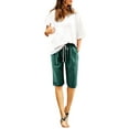 thumbnail image 1 of Women Summer Cotton Pants - Plus Size High Waisted Shorts, Lacing Design, Suitable for Beach, Workout, and Daily Wear, 1 of 5