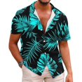 thumbnail image 4 of Birdeem Mens Printing Button Casual Short Sleeve Turndown Collar Blouse Shirt, 4 of 9