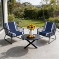 thumbnail image 6 of Outdoor Patio Cushion Covers 2 Pack Navy Blue Striped Patio Chair Cushion Covers with Ties and Zipper Classic Farmhouse Stripes Waterproof Outdoor Seat Cushion Covers for Patio Furniture 22"x20", 6 of 9