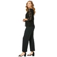 thumbnail image 2 of Jessica London Women's Plus Size Popover Elastic Waist Wide Leg Lace Jumpsuit, 2 of 4