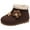 Coffee, variant on Toddler Girls Snow Boots Cute Knit Bowtie Floral Fuzzy Lined Winter Booties Side Zipper Nonslip Flat Ankle Boots 6 Toddler Brown