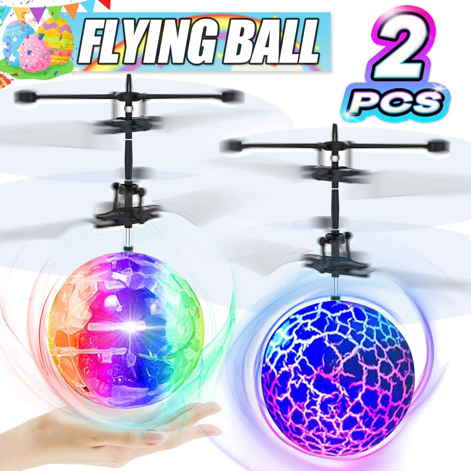 Hand Flying UFO Ball LED Toy Saucer Hovering Induced Infrared Sensor Floating JI 