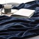thumbnail image 4 of Manta de forro polar, tamaño completo, franela azul marino, 220 x 230 cm, 4 of 7