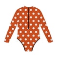 thumbnail image 4 of Swimsuit for Girls, Long Sleeve One Piece Rashguard, Solid Color Beach Vacation Swimsuit for Kids 2-13 Years, 4 of 7