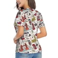 thumbnail image 3 of Xecao London Landmark1 for Women's V-Neck T-Shirts-Elegant Half-Sleeve Tops Perfect for Summer-Medium, 3 of 5