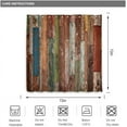thumbnail image 5 of Wooden Brown Shower Curtain Metal Hooks 12 Pack Farmhouse Wood Rustic Planks Barn Antique Red Blue Grey Grunge Lodge Hardwood Decor Fabric Bathroom Waterproof 72Wx72H Inch, 5 of 5