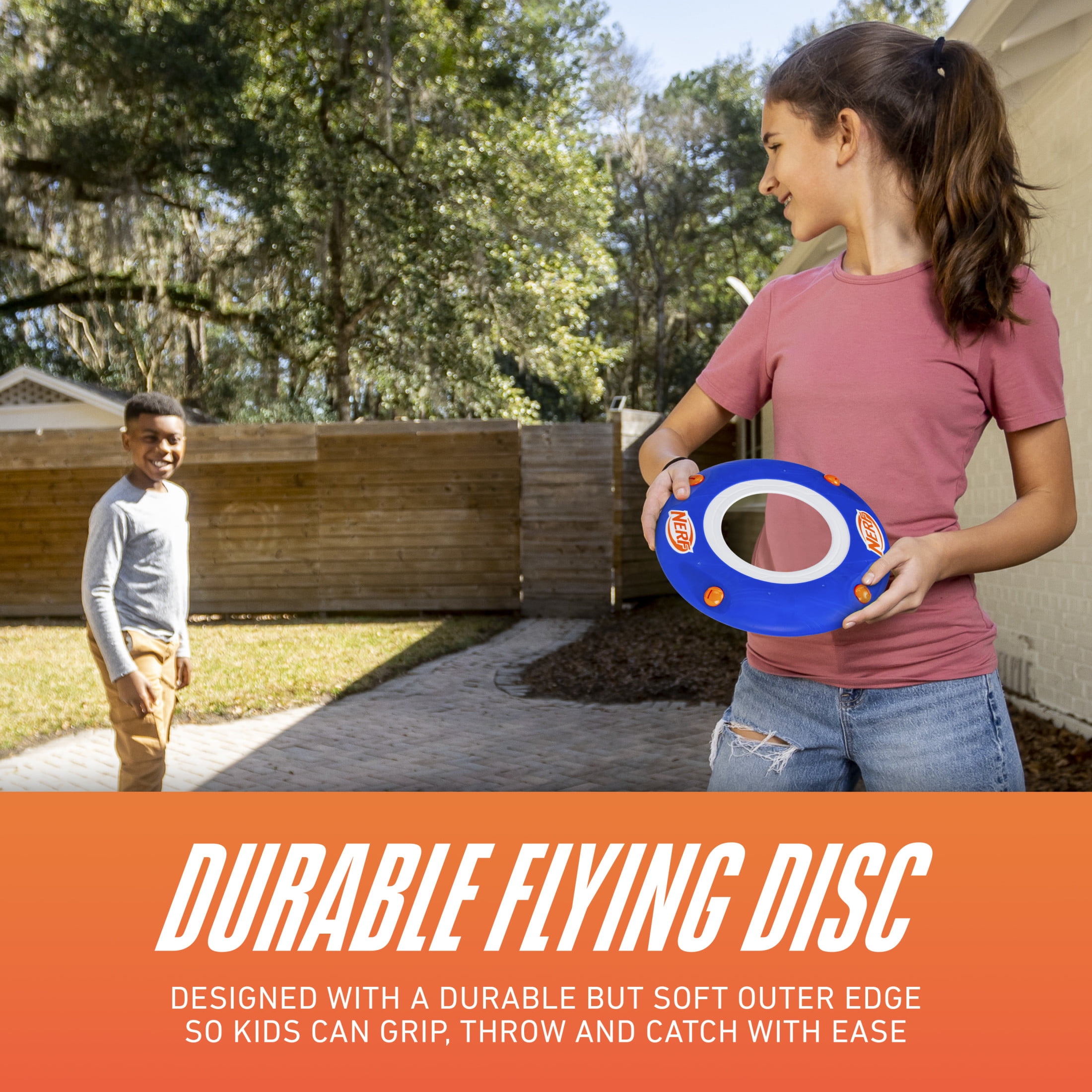 NERF Kids Soft Flying Disc - Sonic Slinger Indoor + Outdoor Flying Disc Toy for Kids - 11" Inch Tossing Disc - Super Lightweight NERF Disc for Indoor + Outdoor Use - Howls When Thrown