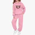 thumbnail image 3 of Zefriona Kids Sporty Fleece Hooded Sweater and Active Cuffed Sweatsuit Pants Set 2-13Y Pink Size 5, 3 of 6